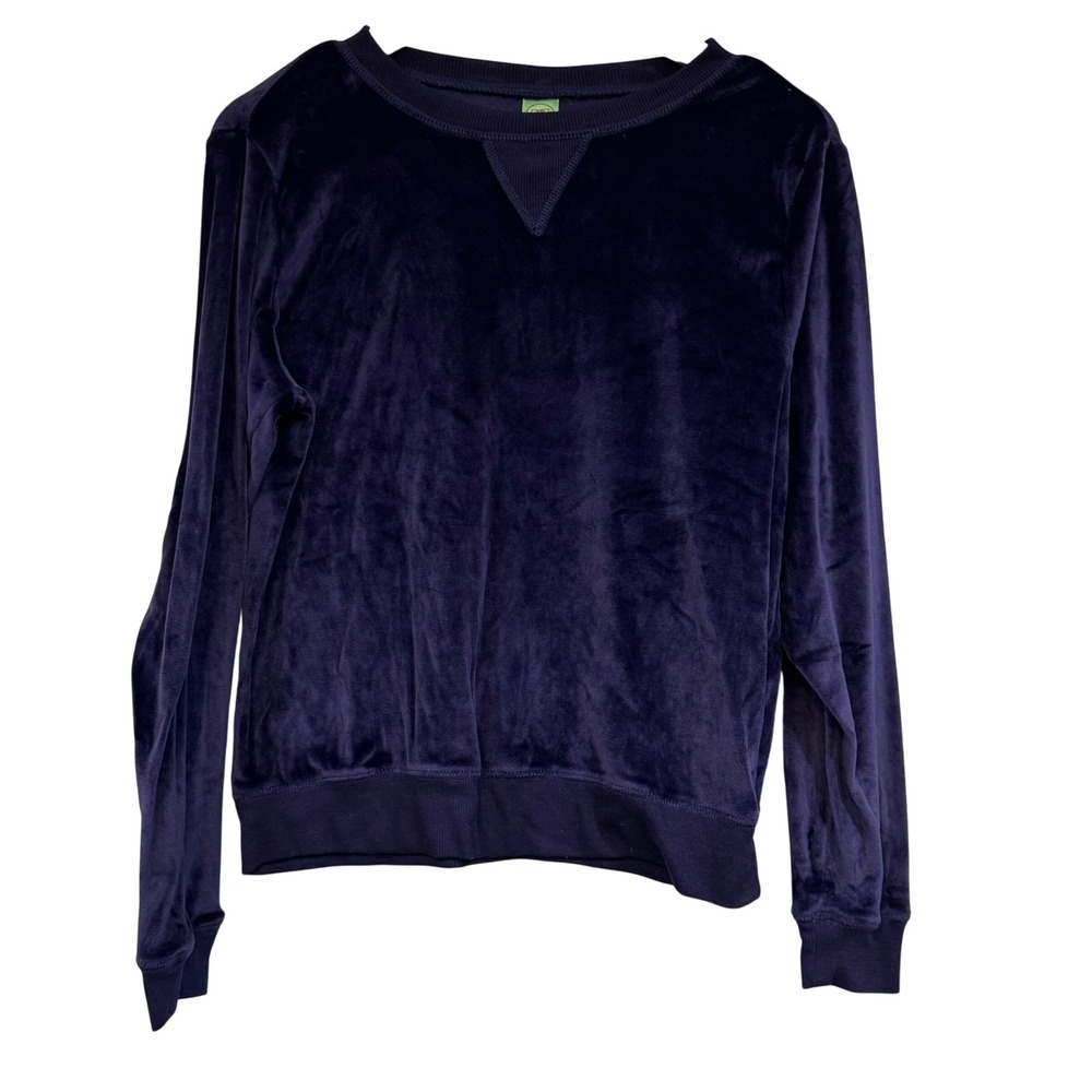 Honeydew Intimates‎ Purple Velour Crewneck Sweatshirt Long Sleeve Ribbed Trim S